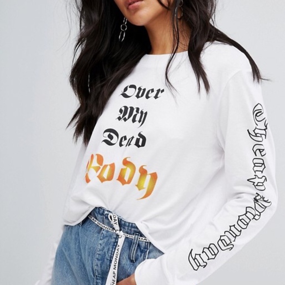 Cheap Monday "Over My Dead Body" Long Sleeve Top - Picture 1 of 1